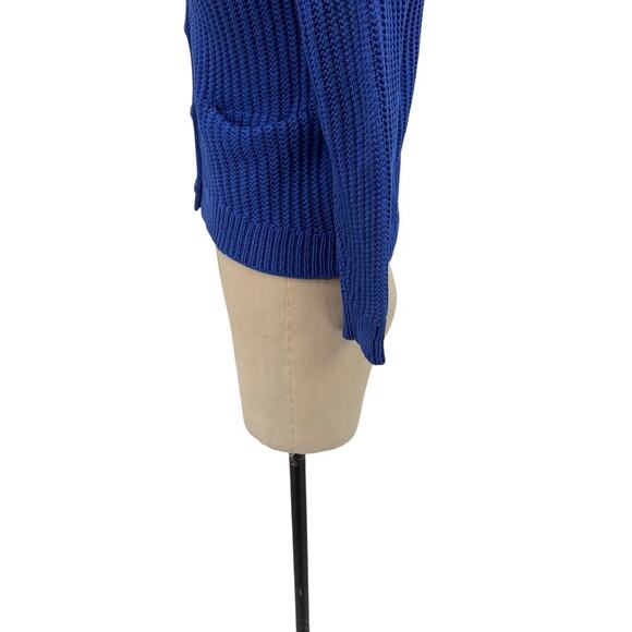 3.1 Phillip Lim Cardigan‎ Sweater Cotton Ribbed Knit Buttons Blue Size XS - Picture 8 of 14